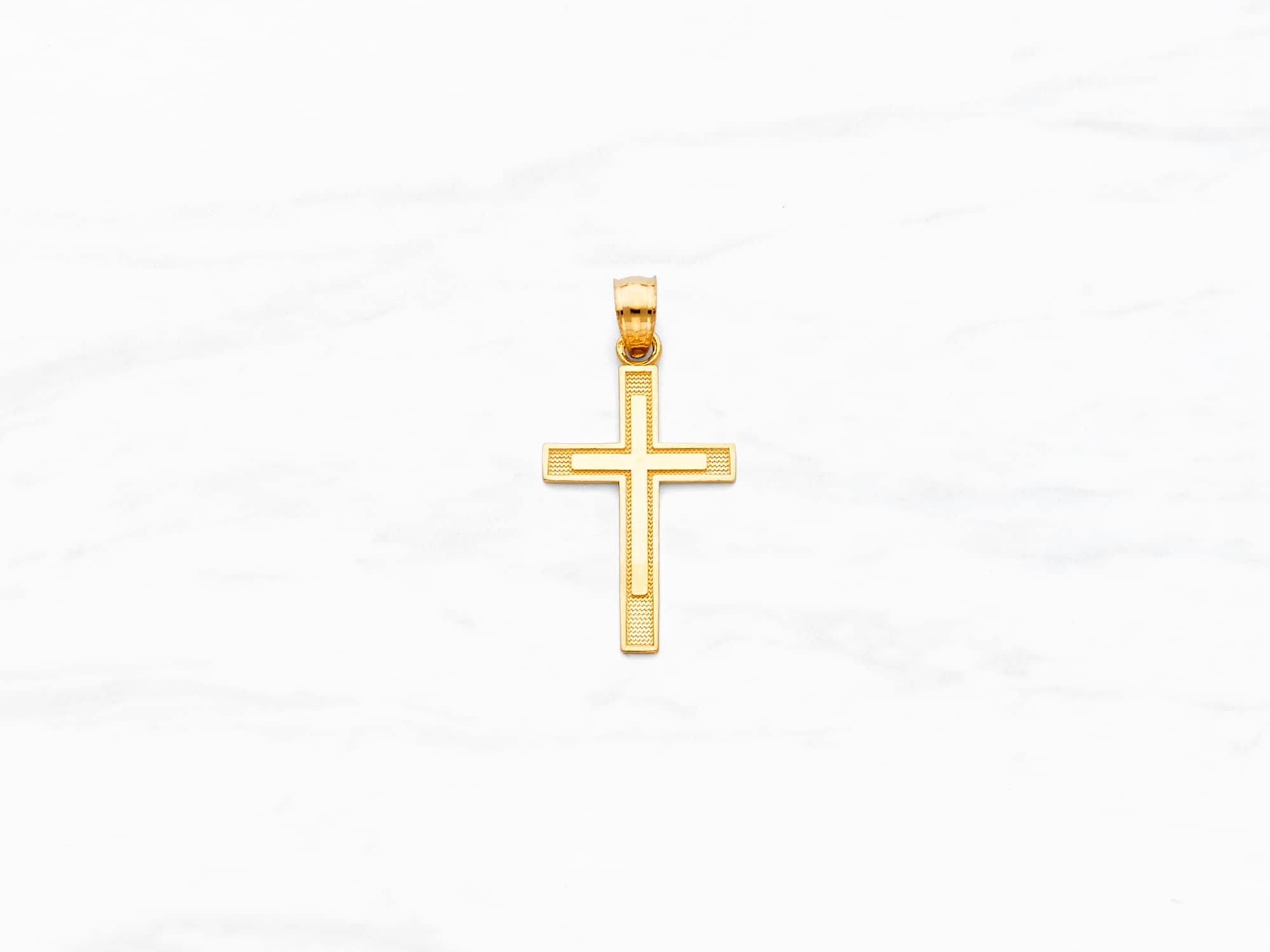 10K Latin Silhouette Gold Cross Pendant