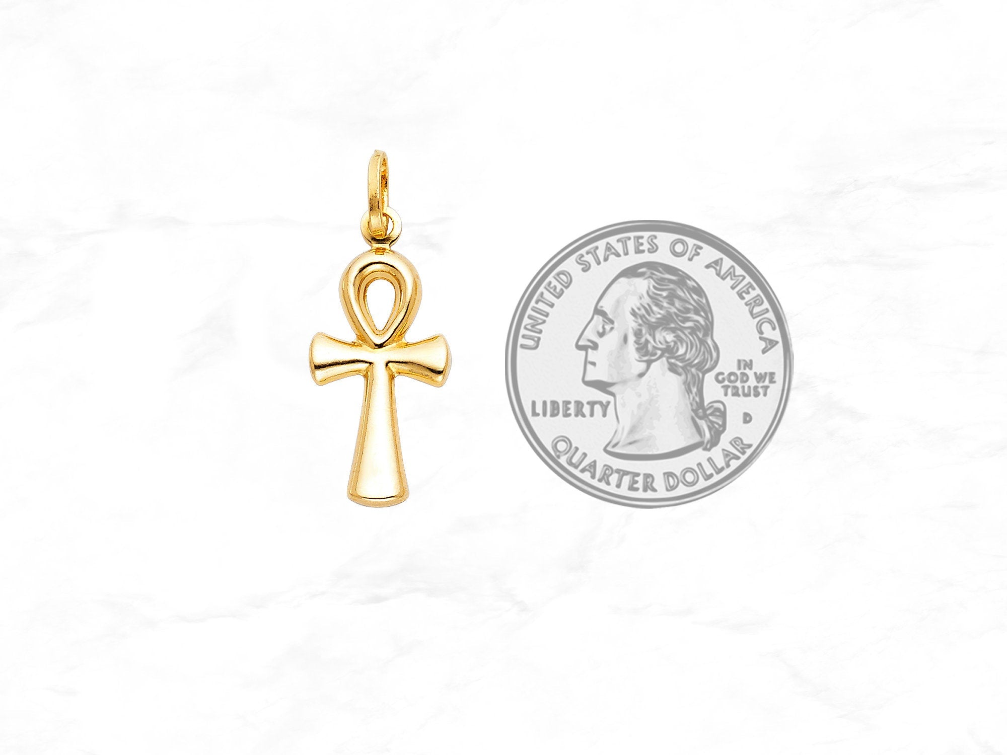 Ankh Cross Pendant in 14K Gold