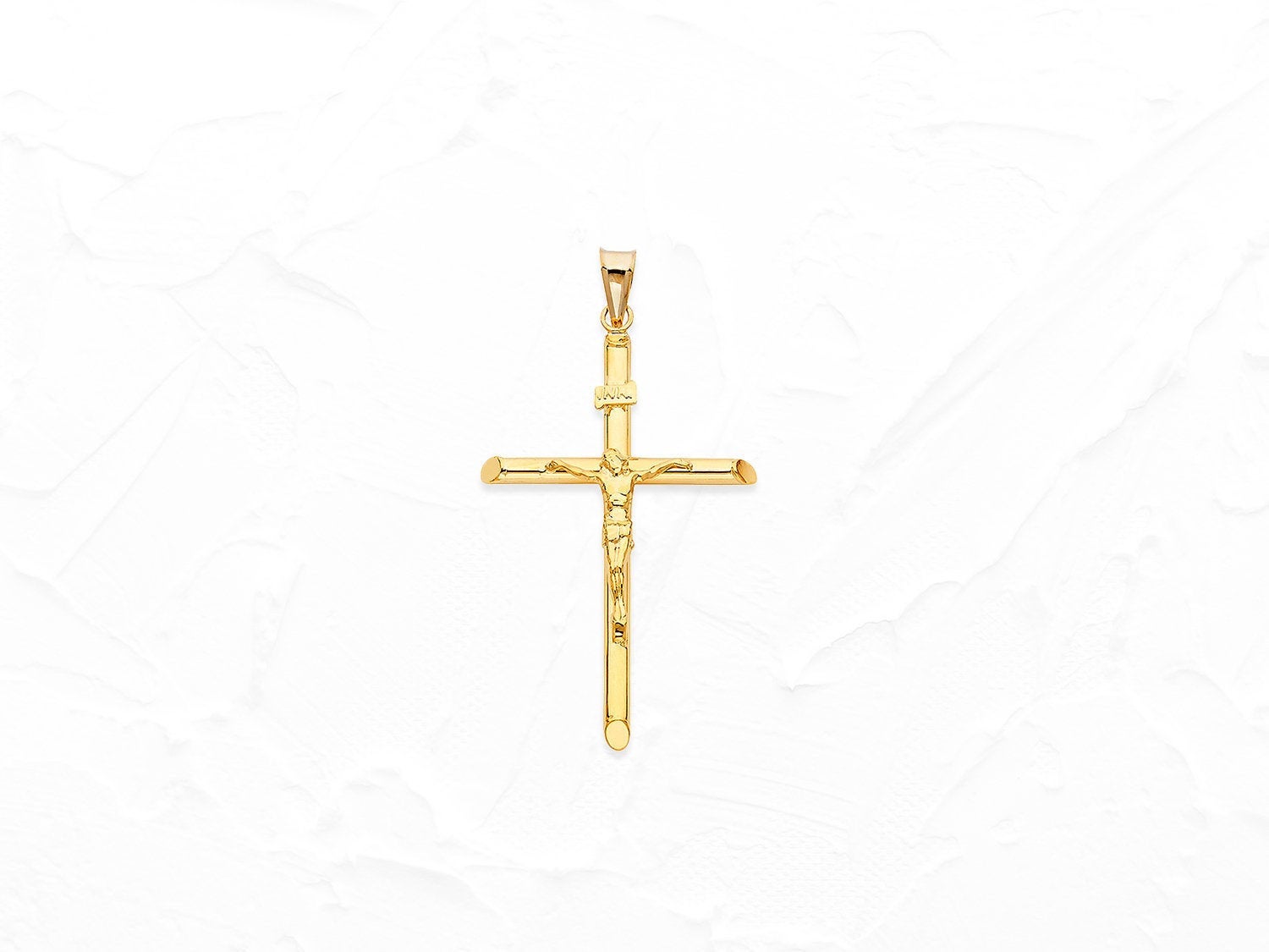 Plain Crucifix Pendant in 14K Gold