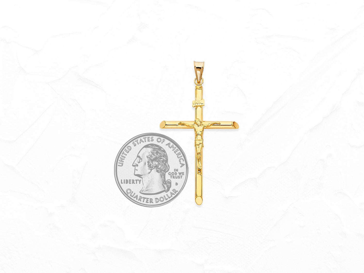 Plain Crucifix Pendant in 14K Gold