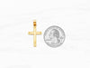 Latin Silhouette Gold Cross Pendant with US Quarter