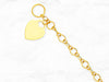 Engravable 14K Gold Heart Charm Bracelet • Personalized Heart Tag Charm Link • Real Solid Yellow Gold Bracelet • Minimal Custom Bracelet