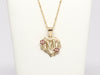 10K Flower Heart Initial Necklace and Ring Set