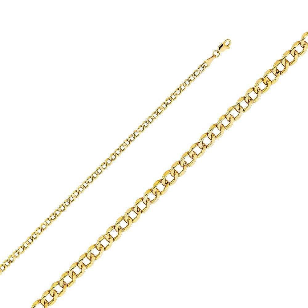 Cuban Chain Necklace (3.5 mm) in 14K Gold