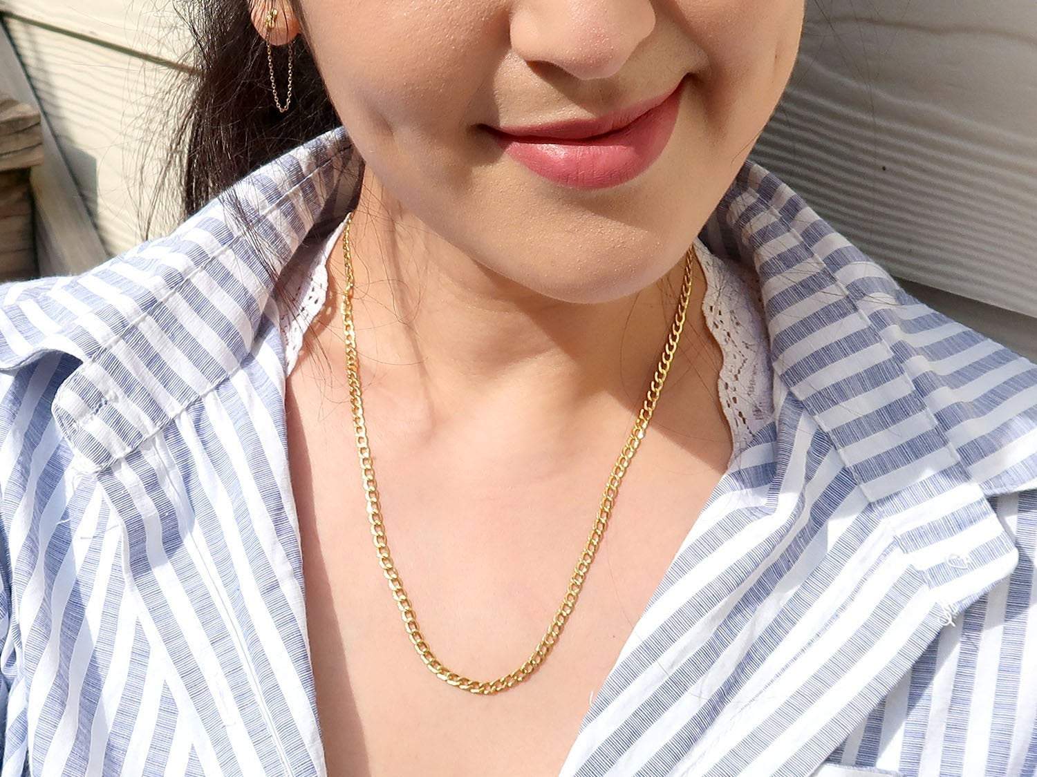 Cuban Chain Necklace (3.5 mm) in 14K Gold