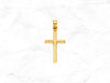 14K Gold Cross Pendant • Real Yellow Gold Cross Pendant • Gold Diamond Cut Cross Charm • Religious Pendant •