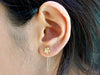 14K Gold Dainty Flower Chain Earrings