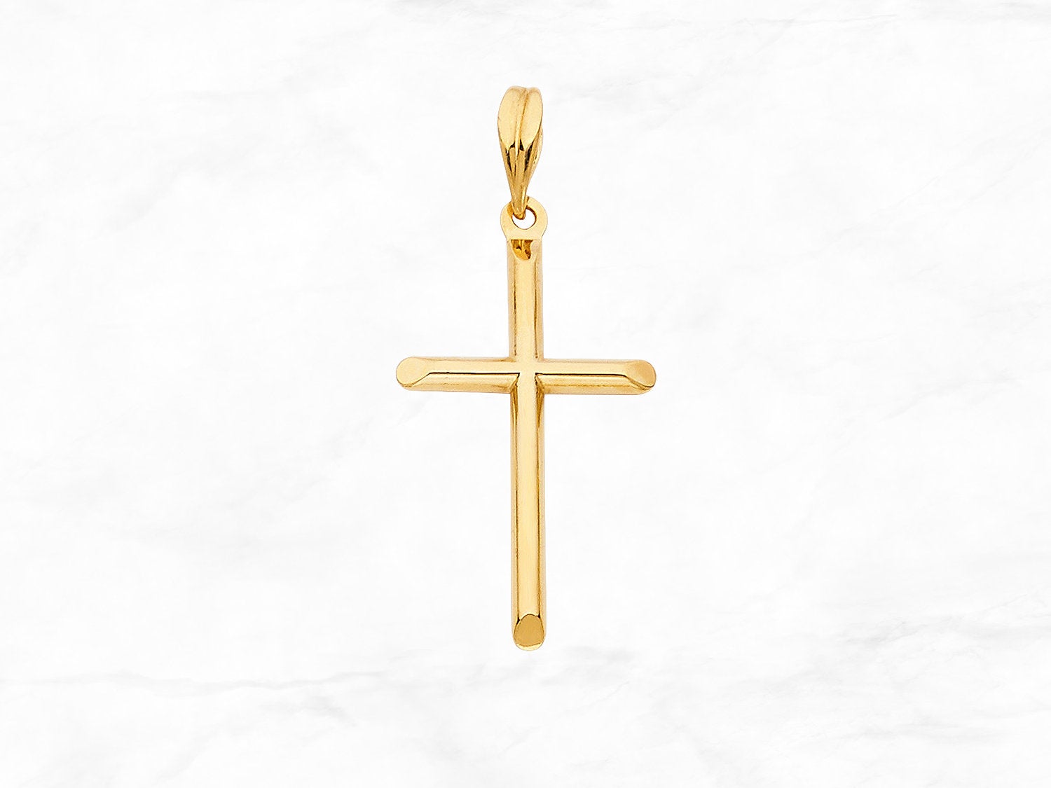 14K Gold Plain Cross Pendant