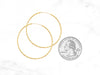 14K Gold BB Diamond-Cut Hoops • 37 mm width • Medium Gold Endless Hoops • Yellow Gold Hoop Earrings • Round Tube Hoops