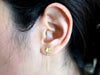 14K Gold Dainty Flower Chain Earrings