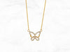 Butterfly Necklace with Gems in 14K Gold