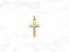 Two Tone Crucifix Pendant in 10K Gold