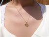 10K Gold Flower Heart Initial Necklace