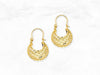 Basket Hoop Earrings in 14K Gold