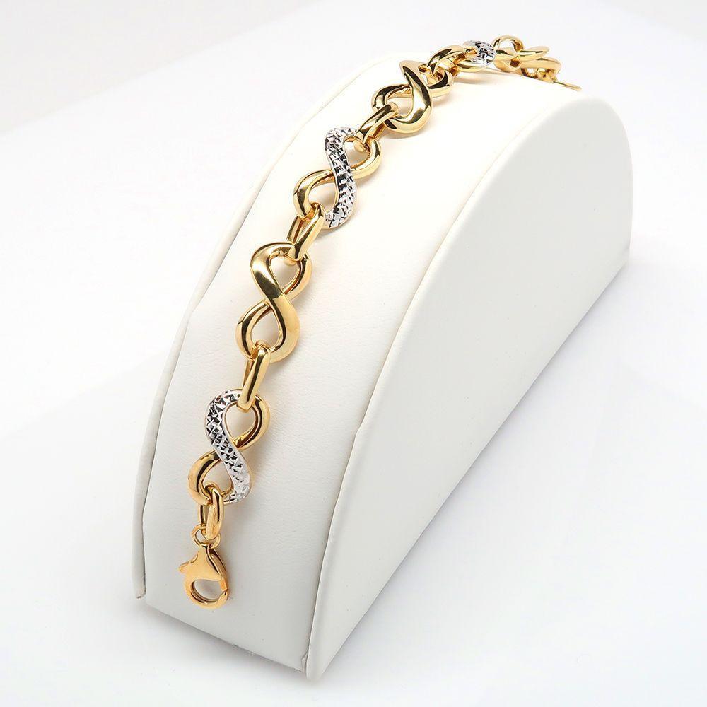 Infinity Link Bracelet in 14K Two Tone Gold