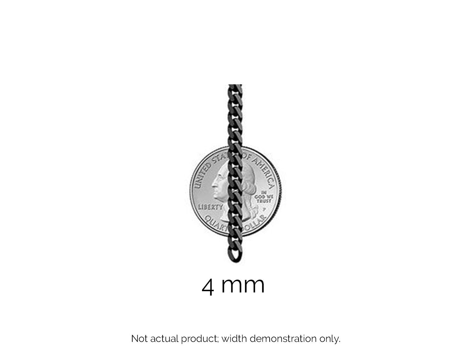 14K Gold Cuban Chain • 4.2 mm width • Real Gold Chain Necklace • Hollow Cuban Links Necklace • Thick Cuban Chain • Yellow Gold Curb Chain