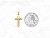 Two Tone Crucifix Pendant in 10K Gold