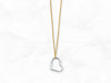 14K Gold Dangling Heart Necklace • Real White Gold Heart Necklace • 14K Two Tone Gold Charm Necklace • Minimal Necklace •