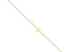 14K Yellow Gold Sideways Cross Bracelet