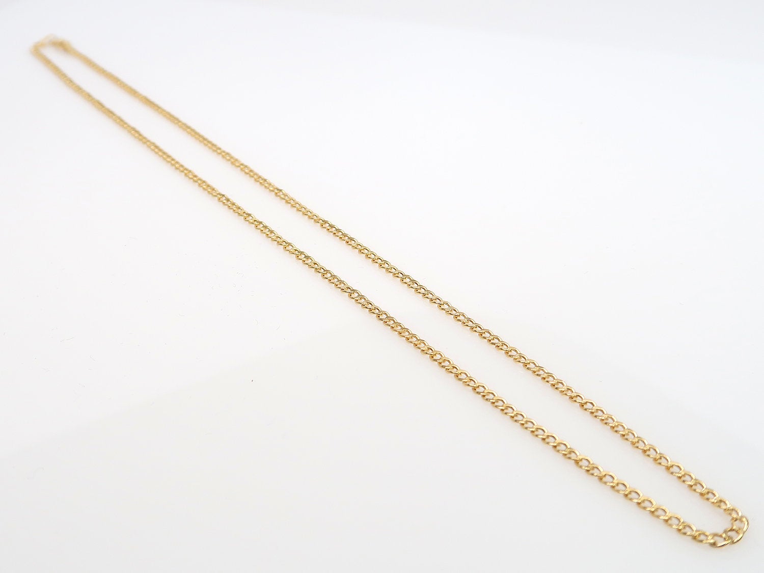 14K Gold Cuban Chain • 2.3 mm width • 14K Gold Chain Necklace • Slim Hollow Gold Cuban Necklace • Everyday Minimal Necklace